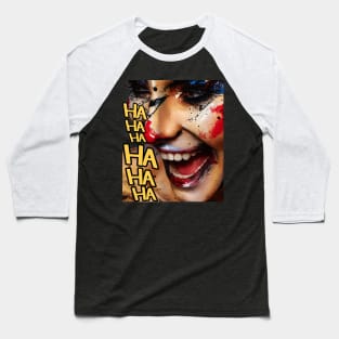 Laughing Madness: The Crazy Clown on Your Gear Baseball T-Shirt